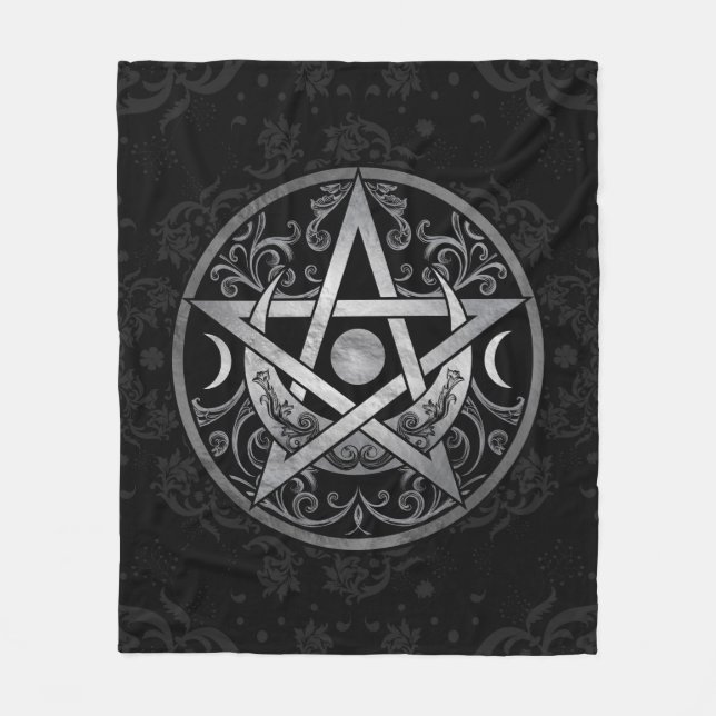 Cobertor De Velo Pentagrama - Prata e Preto (Frente)