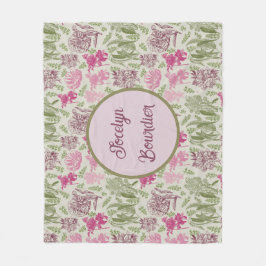 Cobertor De Velo Peonia Botânica Personalizada Eucalyptus