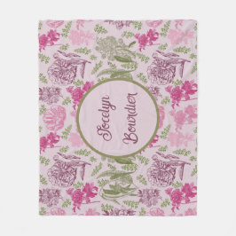 Cobertor De Velo Peony Rosa Botânica Personalizada Eucalyptus