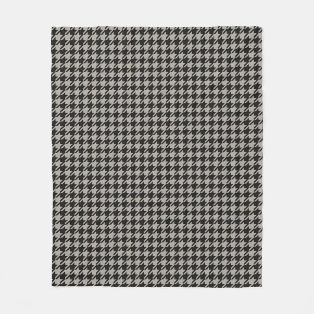Cobertor De Velo Pepita Clássica Houndstooth, Cinza Negra (Frente)