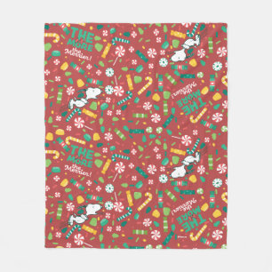 Cobertor De Velo Peppermint Dreams Snoopy Candy Patterno
