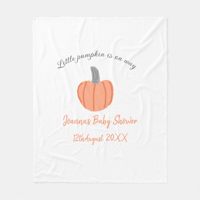 Cobertor De Velo Pequena abóbora a caminho cinza laranja a (Frente)