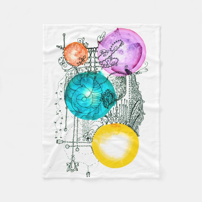 Cobertor De Velo Pequena Abstrato Art "Expandindo Multiverso" (Frente)