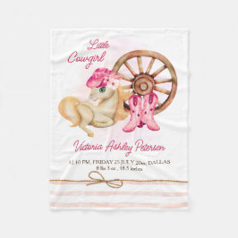 Cobertor De Velo Pequena cowgirl cavalo nascendo estatísticas bebê 