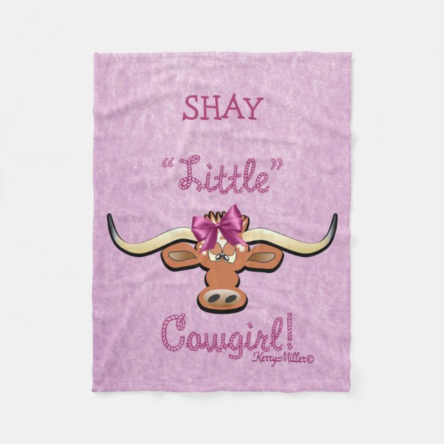 Cobertor De Velo Pequena Cowgirl Fleece Blanket (Frente)