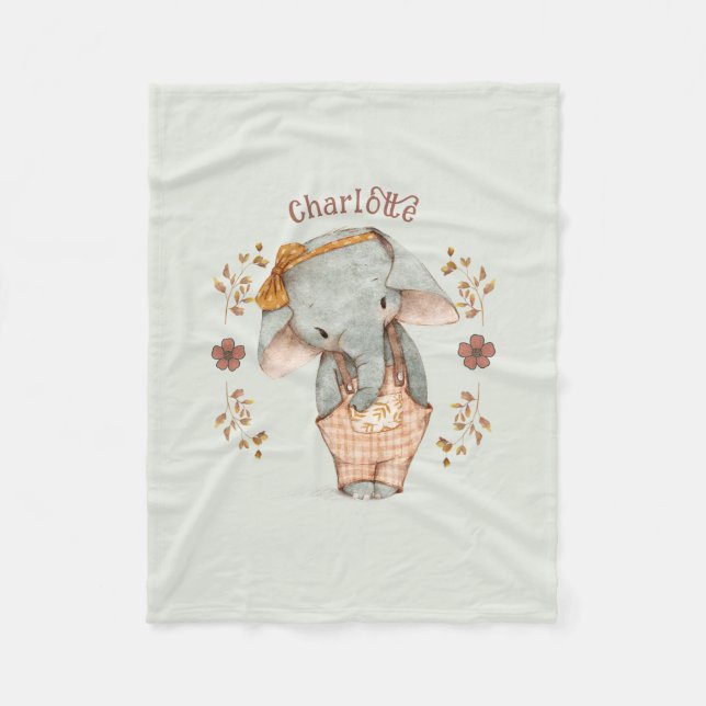 Cobertor De Velo Pequena Elefante (Frente)