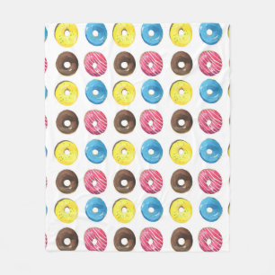 Cobertor De Velo Pequenas rosquinhas de aquarela, padrão uniforme.