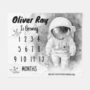 Cobertor De Velo Pequeno Astronauta Milestone Blanket
