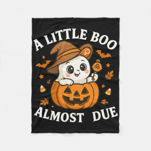 Cobertor De Velo Pequeno Boo Está Quase A Vir À Gravidez No Hallowe