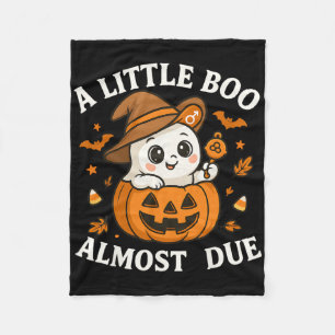 Cobertor De Velo Pequeno Boo Está Quase A Vir À Gravidez No Hallowe