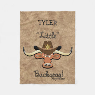 Cobertor De Velo Pequeno Buckaroo, Longhorn Steer Fleece