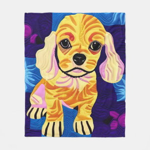 Cobertor De Velo Pequeno Cocker Spaniel Puppy Como Design