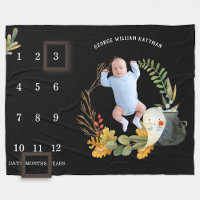 Pequeno fantasma Halloween Baby Milestone Blanket