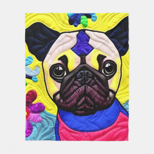 Cobertor De Velo Pequeno Pug Puppy Como Design