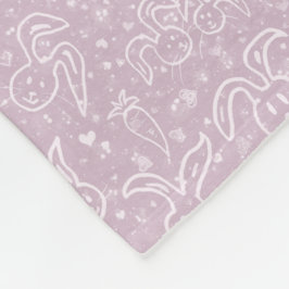 Cobertor De Velo Pequenos Corações e Bunnies - padrão transparente.