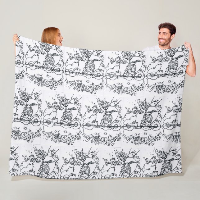 Cobertor De Velo Perfil de ilustração em preto e branco de Peter Ma (In Situ)