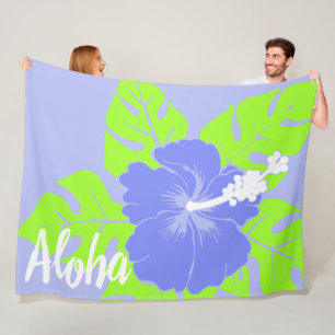 Cobertor De Velo Peri floral do hibiscus havaiano da praia do