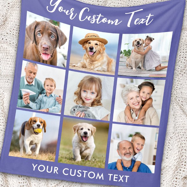 Cobertor De Velo Periwinkle de Colagem de Fotos Personalizada Moder (Criador carregado)