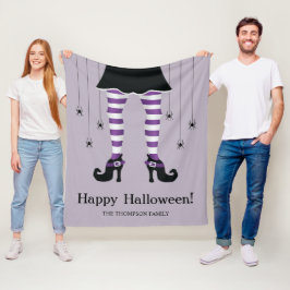Cobertor De Velo Pernas de Bruxa Listradas de Roxo e Aranhas Hallow