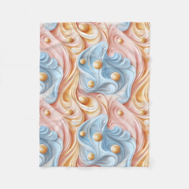 Cobertor De Velo Pérolas nas Ondas de Serenidade (Frente)