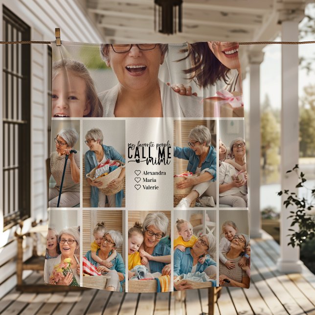 Cobertor De Velo Peronalized 10 Photo Mimi Gift Fleece Blanket (Criador carregado)