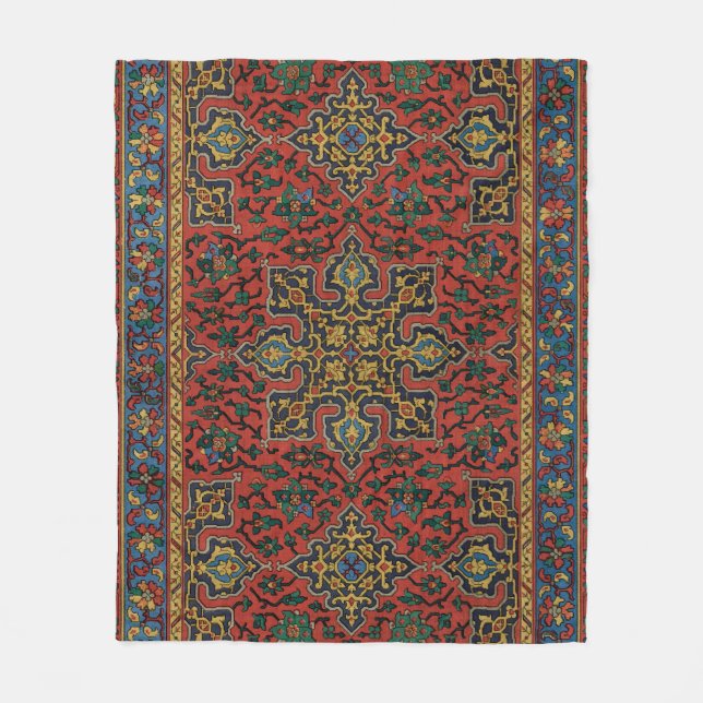 Cobertor De Velo Pérsia Rug Carpet Red Blue Classic (Frente)