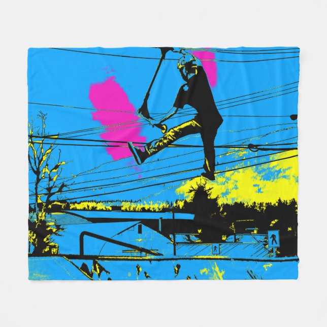 Cobertor De Velo Personalização - Caça-Patinete Alta Voadora (Frente (Horizontal))