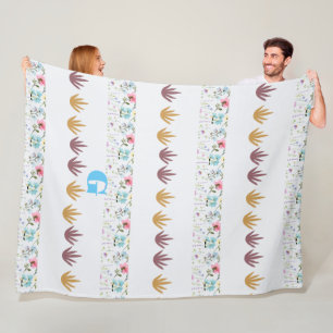 Cobertor De Velo Personalização de Padrão Floral de Cores Aquáticas
