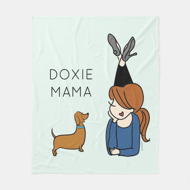 Cobertor De Velo Personalizada Doxie Mama Fleece Blanket (Frente)