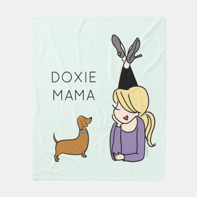 Cobertor De Velo Personalizada Doxie Mama Fleece Blanket (Frente)