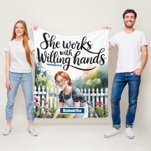 Cobertor De Velo Personalizada Ela Trabalha com Mãos Selvagens Cris