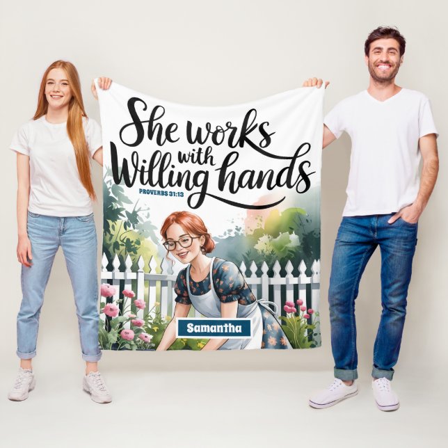 Cobertor De Velo Personalizada Ela Trabalha com Mãos Selvagens Cris (In Situ)