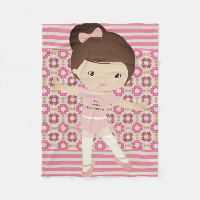 Cobertor De Velo Personalizada Girl Ballerina (Frente)