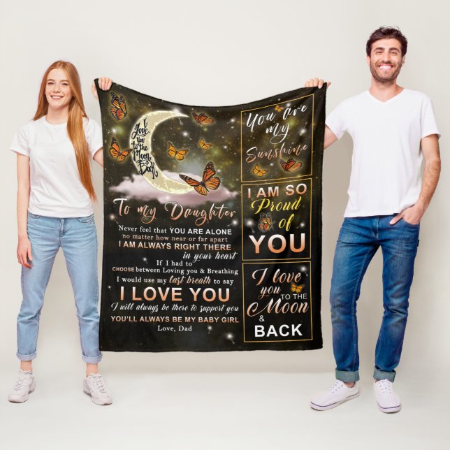 Cobertor De Velo Personalizada Para Minha Borboleta Filha Do Pai (In Situ)