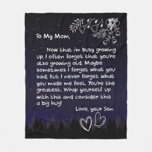 Cobertor De Velo Personalizada Para Minha Mãe Carta De Amor Do Fil