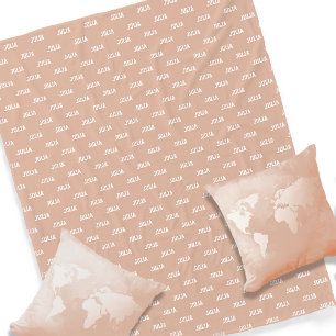 Cobertor De Velo Personalizada Repetindo Seu Nome Dusty Rosa