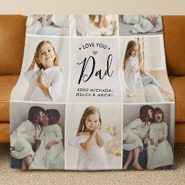 Cobertor De Velo Personalizado Amo-Te Manuscrito Pai 8-Foto