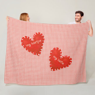 Cobertor De Velo Personalizado Applique Hearts Gingham Daisies