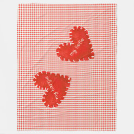 Cobertor De Velo Personalizado Applique Hearts Gingham Daisies