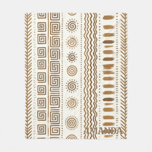Cobertor De Velo Personalizado Boho Tribal Arte Folclórico Geométri