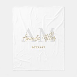 Cobertor De Velo Personalizado Com Nome Monograma Moderno Dourado B