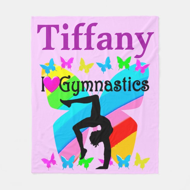 COBERTOR DE VELO PERSONALIZADO EU AMO GINÁSTICOS PERSONALIZADOS BLA (Frente)