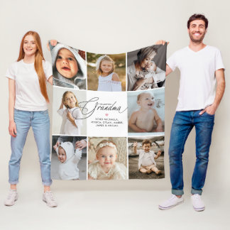 Cobertor De Velo Personalizado "Eu Te Amo Vovó" Manuscrito com 8 Fo