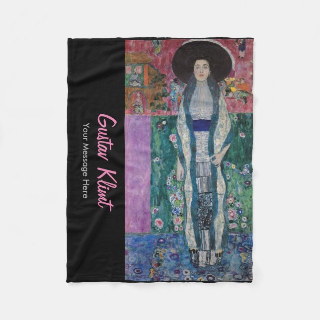 Cobertor De Velo Personalizado Gustav Klimt Retrato Adele Bloch Bau (Frente)