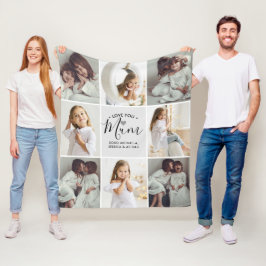 Cobertor De Velo Personalizado Manuscrito Ama-te Mãe 8-Fotos
