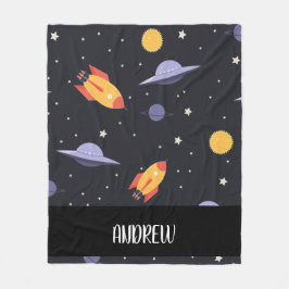 Cobertor De Velo Personalizado, monograma no espaço exterior