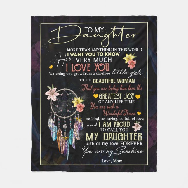 Cobertor De Velo Personalizado Para Meu Amor Filha Da Mãe (Frente)