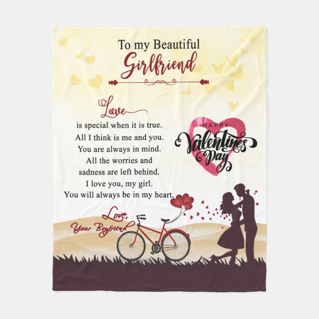 Cobertor De Velo Personalizado Para Meu Bonito Namorada (Frente)