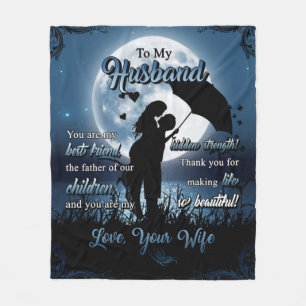 Cobertor De Velo Personalizado Para Meu Casal Marido Sob Lua
