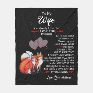 Cobertor De Velo Personalizado Para Minha Esposa Em Aberto